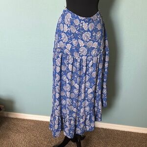 Floral Blue Maxi Skirt